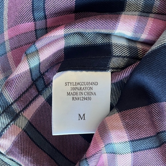 𝅺NWT COMO VINTAGE Plaid Button-Up Shirt M - Picture 10 of 10